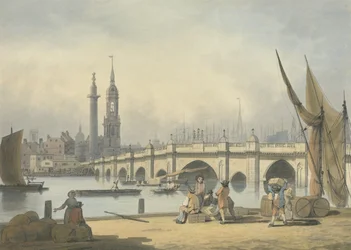 Puente de Londres y el Monumento, c.1795
